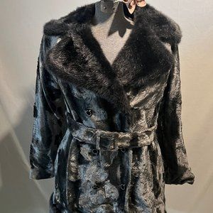 Vintage Silver Faux Fur Coat